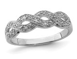 Sterling Silver Infinity Ring with Diamond Accents